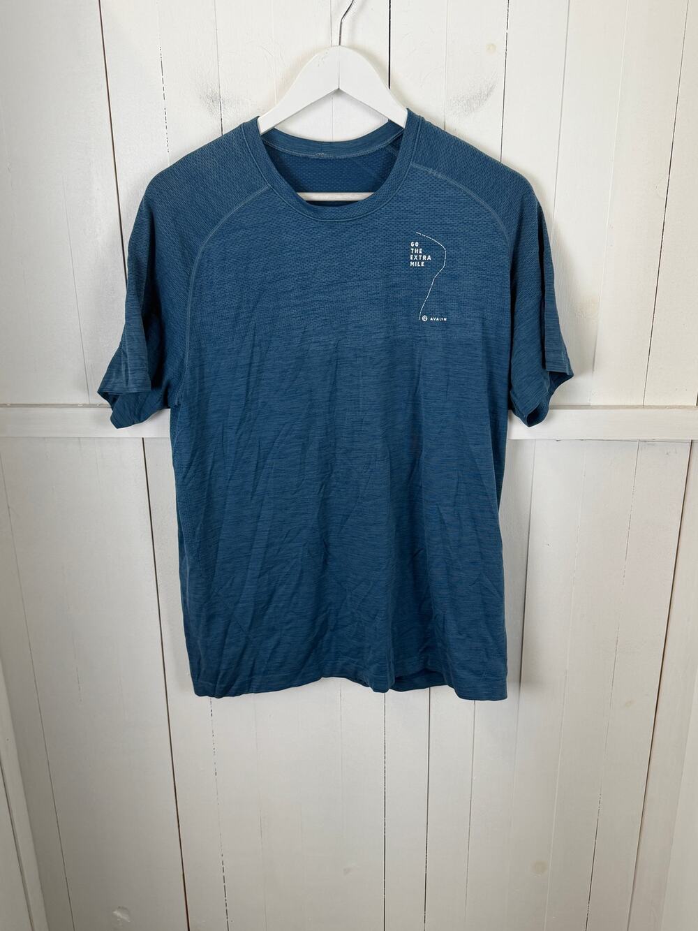 Lululemon Men's Blue Polyester Activewear T-Shirt Size L